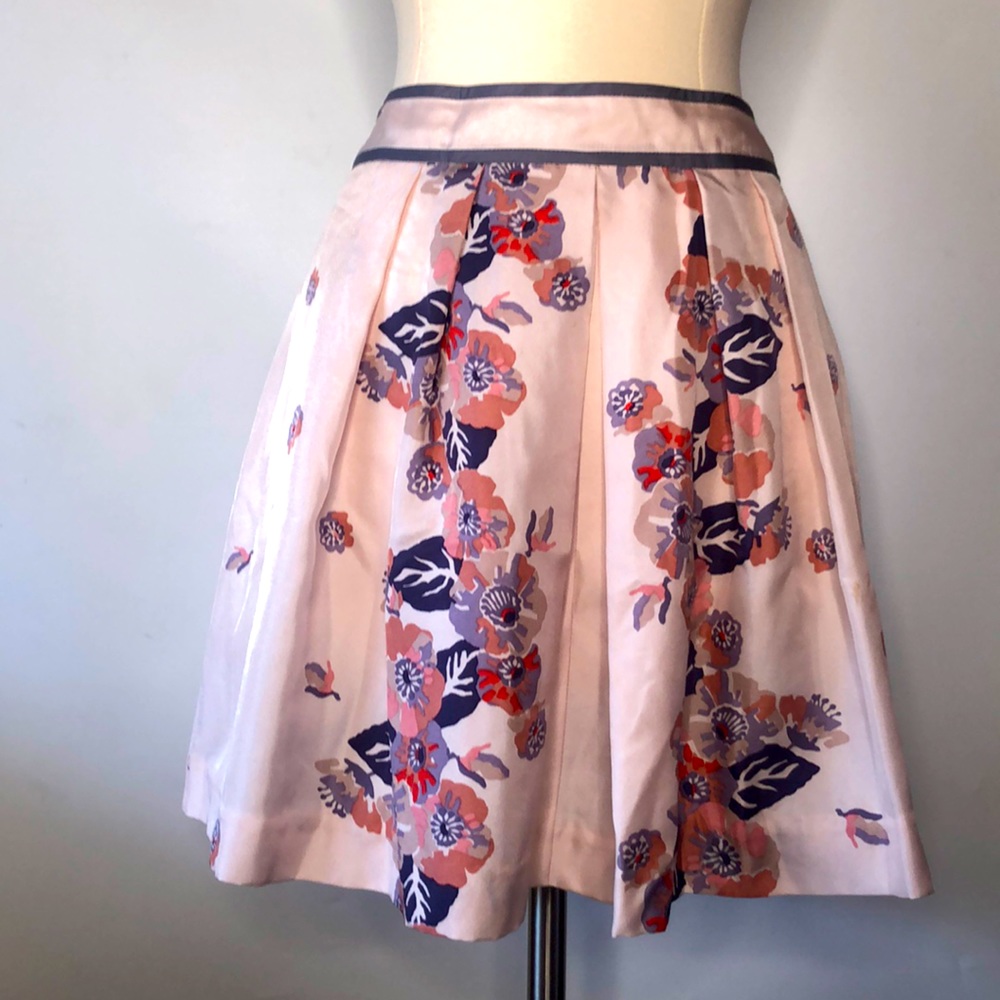Juicy Couture Silk Floral Pleated Skirt